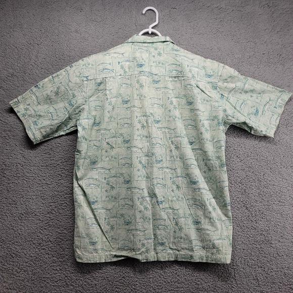 World Wide Sportsman shirt Men's Large Button Shirt Fish Print Short Sleeve - Picture 2 of 8